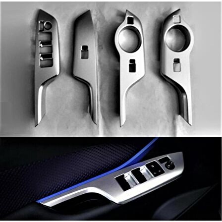 Toyota C-Hr 2016-2019 Kapı Kolçak Kaplama Sılver (Elektrıklı Ayna Dügmelı Model)