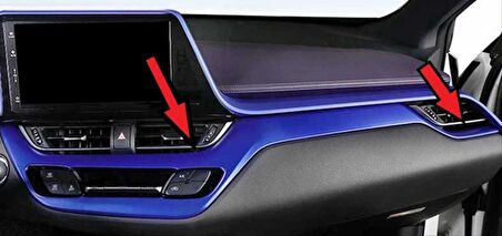 Toyota C-Hr 2016-2019 Konsol Alt Kaplama 2 Parça Mavi