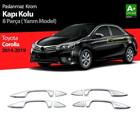 Toyota Corolla Krom Kapı Kolu Yarım Model 4 Prç. 2013-2018