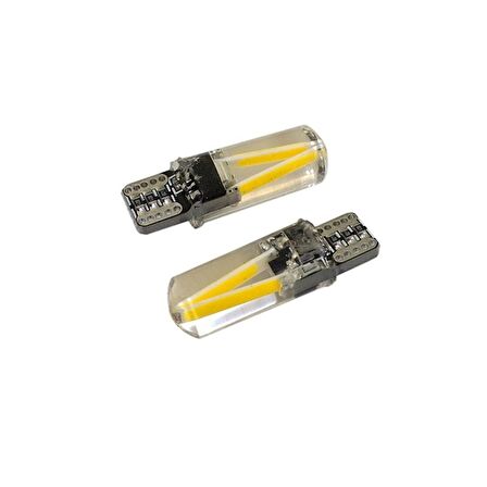 Uzun T10 Cob Ledli Canbus'Lı Silikon Dekoratif Ampul 12V-3W Turuncu / Laam678