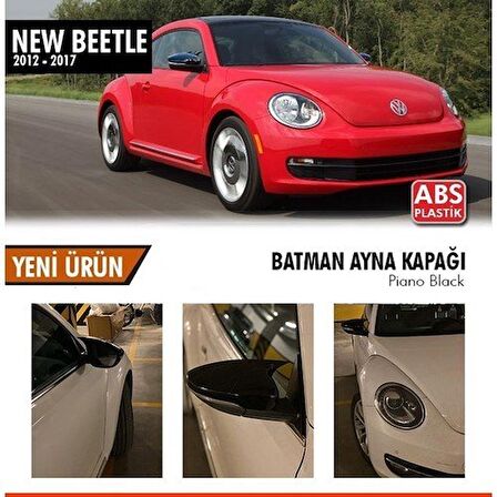 Volkswagen Beetle (2011-2019) Batman Yarasa Ayna Kapağı (Parlak Siyah)