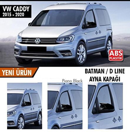 Volkswagen Caddy (2015-2020) Batman Yarasa Ayna Kapağı (Parlak Siyah)