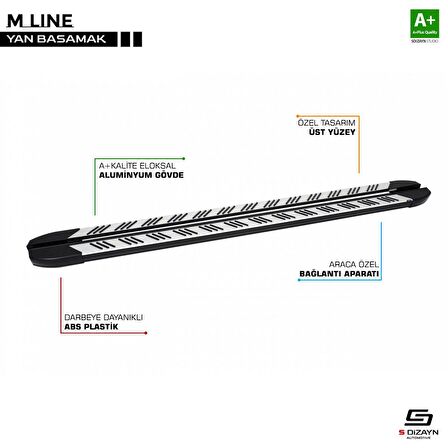 Volkswagen Caddy 3 Uzun Şase M-Line Gri Yan Basamak 225 Cm 2004-2020