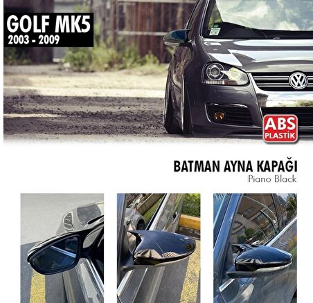 Volkswagen Golf 5 (Mk5) (2003-2009) Batman Yarasa Ayna Kapağı (Parlak Siyah)