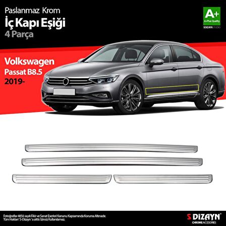 Volkswagen Passat B8.5 Krom İç Kapı Eşiği 4 Parça 2019 Ve Üzeri
