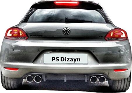 Volkswagen Scirocco (2009-2014) Makyajsız Ps Arka Tampon Eki - Difüzör (Plastik)