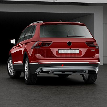 Volkswagen Tiguan Krom Arka Tampon Alt Çıtası 3 Prç. 2016 Üzeri