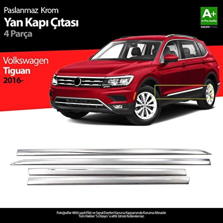 Volkswagen Tiguan Uyumlu Krom Yan Kapı Çıtası 4 Parça. 2020 Ve Üzeri