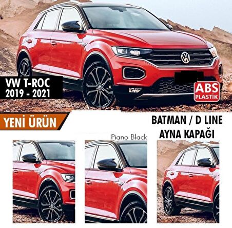 Volkswagen T-Roc 2019 Sonrası Batman Yarasa Ayna Kapağı (Parlak Siyah)
