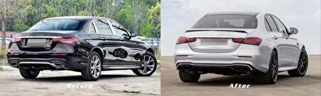 W213 E Serisi 2021+ E63 Difüzör Ve Siyah Egzoz Seti (Amg Sedan)