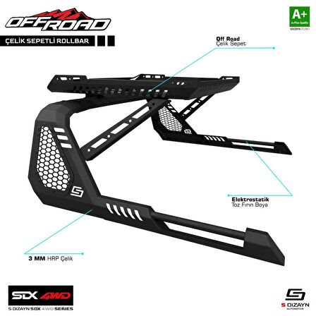 SDX 4WD Off Road Fiat Fullback Sepetli Çelik Roll Bar V1 2016 Üzeri