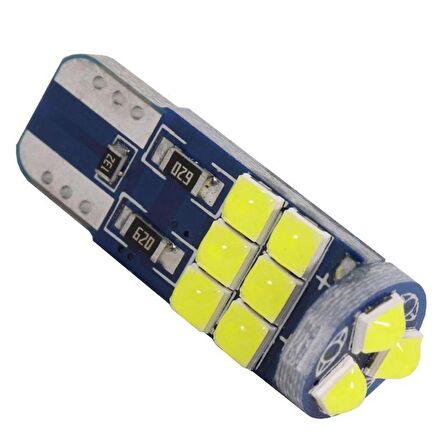 Dekoratif led ampul T10-18SMD 3030CANBUS 12V çift beyaz/ LAAM867