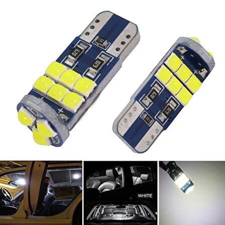 Dekoratif led ampul T10-18SMD 3030CANBUS 12V çift beyaz/ LAAM867