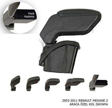 RENAULT MEGANE 2 Kol Dayama Kolçak Siyah 2003-2011