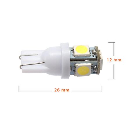 Dekoratif Led Ampul T10-2X5 Smd Led Mavi 12V/Laam118-2-12