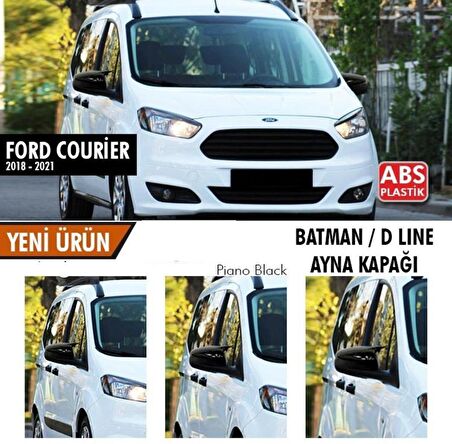 Ford Courier (2018-2021) Batman Yarasa Ayna Kapağı (Parlak Siyah)