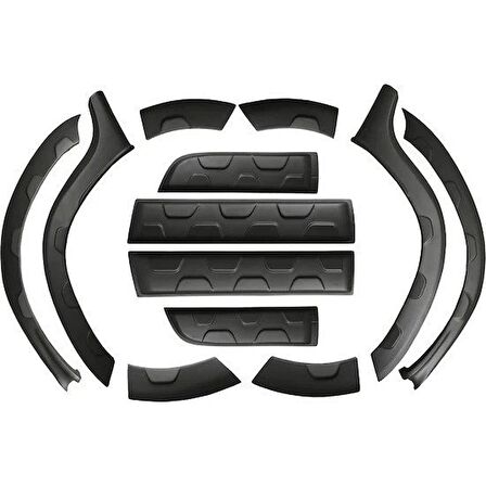 Dacia Duster 2010 2017 Kapı Kaplama Dodik Seti - DUSTER DODİK 12 PARÇA SET