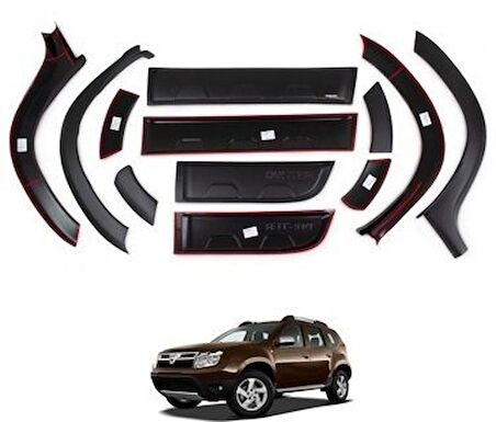 Dacia Duster 2010 2017 Kapı Kaplama Dodik Seti - DUSTER DODİK 12 PARÇA SET