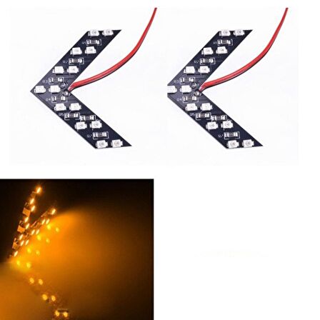 Led ayna gündüz ledi amber renk 18 led / LAAM318