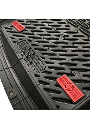 Safir Fiat Panda Havuzlu Universal Paspas Krom Kırmızı