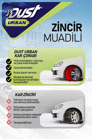 Kar Çorabı 185 50 Lastik R14 Jant Ölçülerine Uyumlu Yüksek Kaliteli Zincir Muadili Ürün Dust