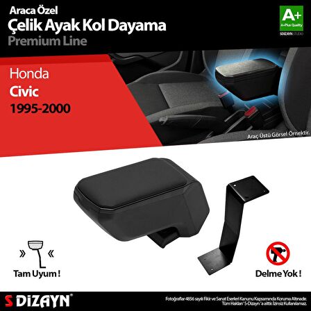 Honda Civic Kol Dayama Kolçak Çelik Ayaklı ABS Siyah 1995-2000 A+Kalite