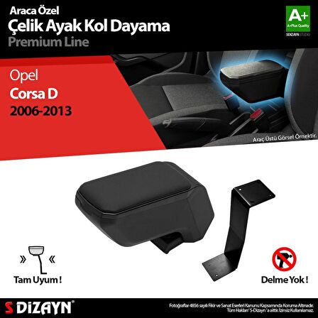 Opel Corsa D Kol Dayama Kolçak Çelik Ayaklı ABS Siyah 2006-2013 A+Kalite