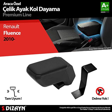 Renault Fluence Kol Dayama Kolçak Çelik Ayaklı ABS Siyah 2010 Üzeri A+Kalite
