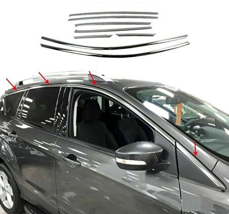 Ford Escape 2013 2019 Cam Üst Çıtası Krom