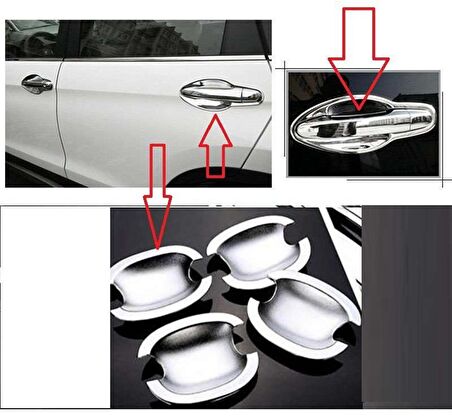 Hyundai Tucson 2004 2014 Dış Kapı Kolu İç Kaplama ABS Krom