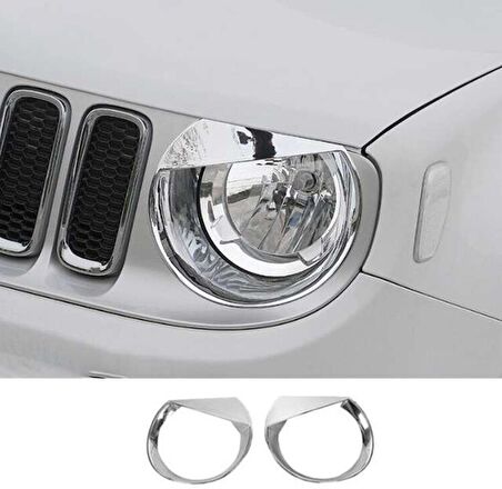 Jeep Renegade 2014 2017 Ön Far Kaplama ABS Krom