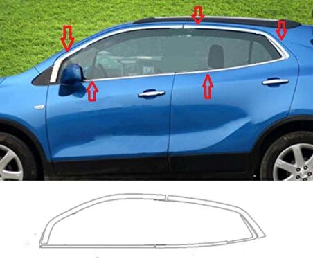 Opel Mokka 2012 2020 Cam Çıtası Krom