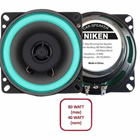 10 Cm 4 inç 80 Watt Niken Araç Hoparlörü