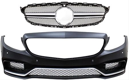 W205 C SERİSİ İÇİN C63 GÖRÜNÜM ÖN TAMPON PANJUR (SILVER TRIM)
