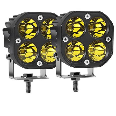 Off-road sis lambası 4 led 12-32V 40W -set Sarı / LASS284-1