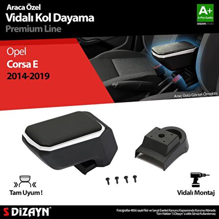 Opel Corsa E ABS Vidalı Kol Dayama Kolçak Gri 2014-2019 A+Kalite