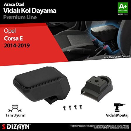 Opel Corsa E ABS Vidalı Kol Dayama Kolçak Siyah 2014-2019 A+Kalite