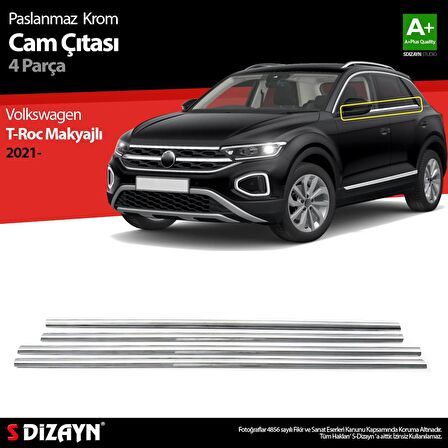 Volkswagen T-Roc Makyajlı Krom Cam Çıtası 4 Prç. 2021 Üzeri