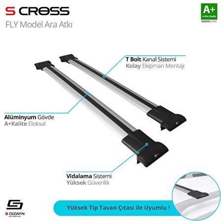 Citroen C5 Aircross SUV 2018 Üzeri FLY Model Gri Ara Atkı A+Kalite