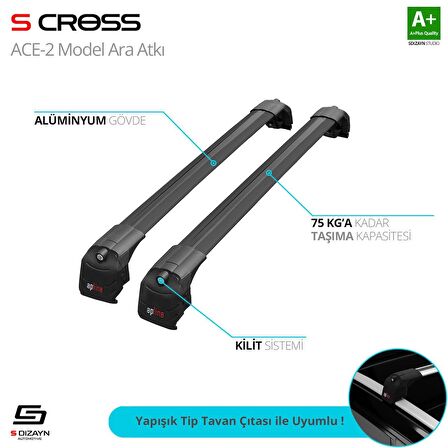 Genesis Gv80 (JX1) 2021 Üzeri ACE-2 Model Siyah Ara Atkı A+ Kalite