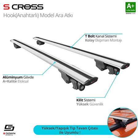 MG HS 2018 Üzeri HOOK Anahtarlı Model Gri Ara Atkı A+ Kalite