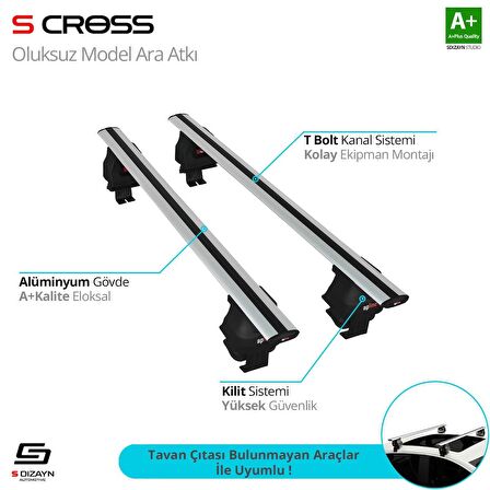 Seat Ateca 2016 Üzeri OLUKSUZ Model Gri Ara Atkı A+ Kalite