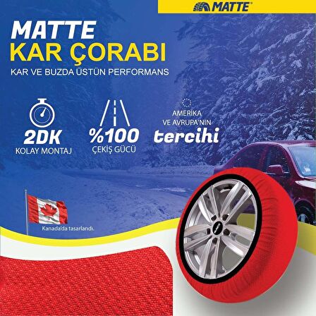 Kar Çorabı Matte 235 65 Lastik R17 Jant Ölçülerine Uyumlu Yüksek Kaliteli Zincir Muadili