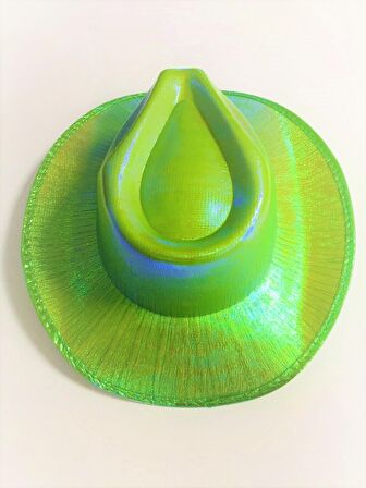 KOVBOY ŞAPKASI HOLOGRAMLI YEŞİL