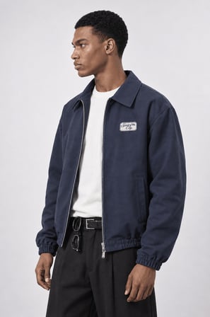 Erkek The City Nakış Detaylı Oversize Ceket Lacivert