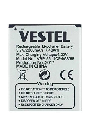 Vestel 5.5x - 5.5v Uyumlu Batarya Pil