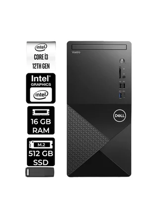 Vostro 3030MT Core i3 12100 16GB RAM 512GB SSD FreeDOS N6001VDT3030MTP301 Masaüstü Bilgisayar + PER4 USB Bellek