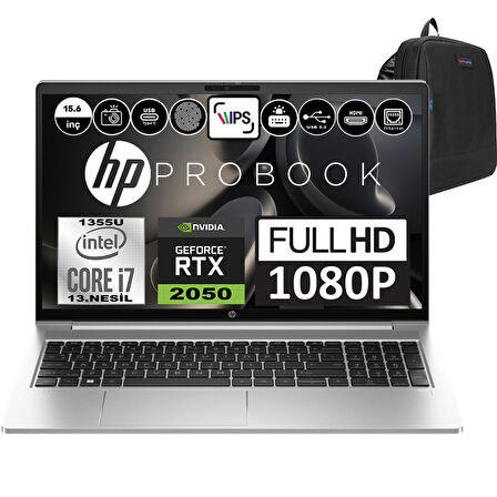 Hp Probook 450 G10 Intel Core I7 1355U 32GB 1tb SSD RTX2050-4GB Windows 11 Home 15.6" Fhd Taşınabilir Bilgisayar 816A3EAH07 + Weblegelsin Çanta