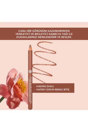 Uzun Süre kalıcı Saten Bitişli Tahta Dudak Kalemi Kremsi Yapı 1.1 g Pembe