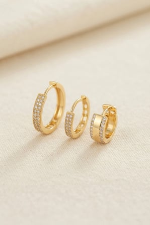 3 lü Set Gold Renk Halka Model Küpe